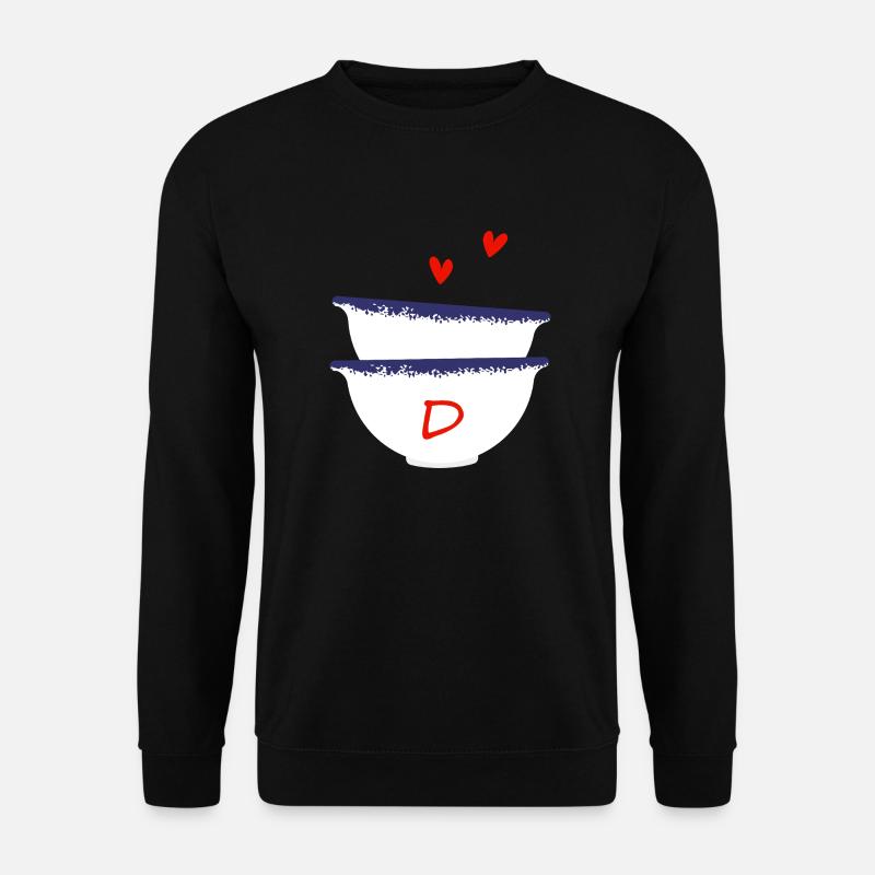 Letter D Breton bowls - Unisex Sweatshirt - black