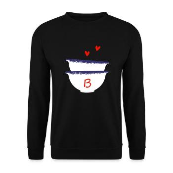 Buchstabe B Bretonische Schalen - Unisex Pullover - Schwarz - Vorne - Alina (178cm) & Michal (187cm)