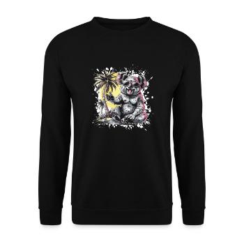 Koala Insel Palme - Unisex Pullover - Schwarz - Vorne - Alina (178cm) & Michal (187cm)