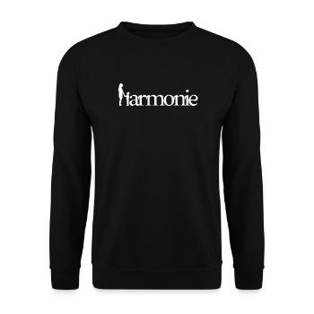HARMONIE! (Familie, Vater, Mutter, Kinder) - Unisex Pullover - Schwarz - Vorne - Alina (178cm) & Michal (187cm)