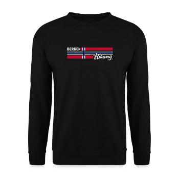 Bergen - Drapeau de la Norvège - Norvège - Drapeau norvégien - Sweat-shirt Unisexe - noir - Devant - Alina (178cm) & Michal (187cm)