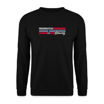 Fredrikstad - Norway Flag - Norge - Norwegen - Unisex Pullover - Schwarz - Vorne - Alina (178cm) & Michal (187cm)
