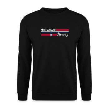 Kristiansand - Norway Flag - Norge - Norwegen - Unisex Sweatshirt - black - Front - Alina (178cm) & Michal (187cm)