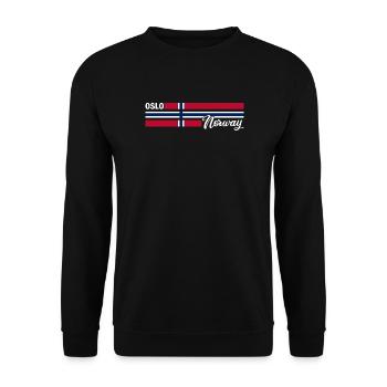 Oslo - Drapeau de la Norvège - Norvège - Drapeau norvégien - Sweat-shirt Unisexe - noir - Devant - Alina (178cm) & Michal (187cm)