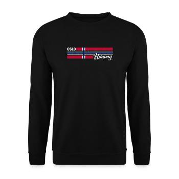 Oslo - Drapeau de la Norvège - Norvège - Drapeau norvégien - Sweat-shirt Unisexe - noir - Devant - Alina (178cm) & Michal (187cm)
