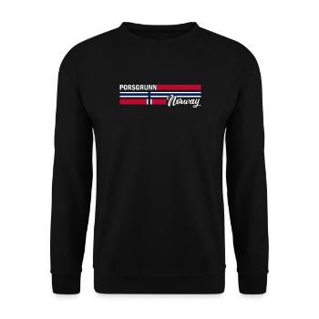 Porsgrunn - Norway Flag - Norge - Norwegen Flagge - Unisex Sweatshirt - black - Front - Alina (178cm) & Michal (187cm)