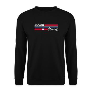 Stavanger - Norway Flag - Norge - Norwegen Flagge - Unisex Sweatshirt - black - Front - Alina (178cm) & Michal (187cm)
