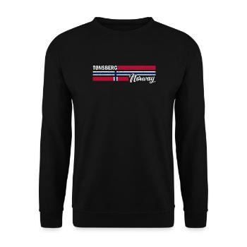 Tonsberg - Drapeau de la Norvège - Norvège - Drapeau norvégien - Sweat-shirt Unisexe - noir - Devant - Alina (178cm) & Michal (187cm)