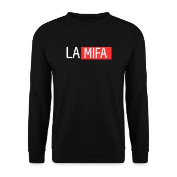 La Mifa (Family) Gift Humour Birthday Man Woman - Sweat-shirt Unisexe - noir - Devant - Alina (178cm) & Michal (187cm)