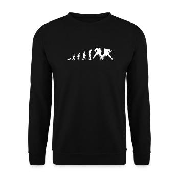 Entwicklung vom Baby zum Eishockey Spieler - Unisex Sweatshirt - black - Front - Alina (178cm) & Michal (187cm)