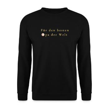 Für den Besten Opa der Welt – Goldene Schrift - Unisex Pullover - Schwarz - Vorne - Alina (178cm) & Michal (187cm)