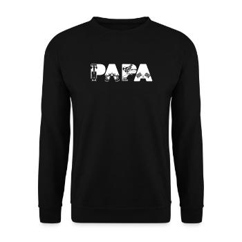 Formule de course Papa Race Car Dad Wheel Racing - Sweat-shirt Unisexe - noir - Devant - Alina (178cm) & Michal (187cm)