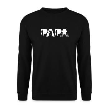 Papa Schachspieler Brettspiel Papa Schachpapa - Unisex Pullover - Schwarz - Vorne - Alina (178cm) & Michal (187cm)