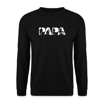 Papa Carpenter Woodworking Joiner Silhouette - Unisex Sweatshirt - black - Front - Alina (178cm) & Michal (187cm)