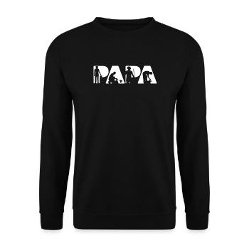 Slogan Papa Gardener Silhouette rétro vintage - Sweat-shirt Unisexe - noir - Devant - Alina (178cm) & Michal (187cm)