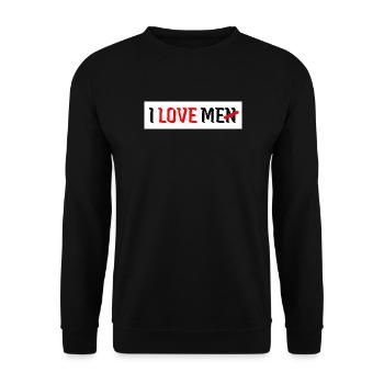 Ich liebe mich i love men Männer Selbstliebe Frau - Unisex Pullover - Schwarz - Vorne - Alina (178cm) & Michal (187cm)