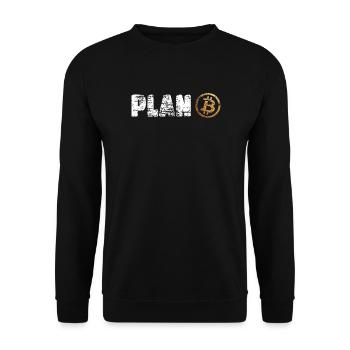 Plan Bitcoin Plan B - Unisex Sweatshirt - black - Front - Alina (178cm) & Michal (187cm)