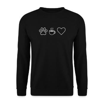 Cœur de Café Paw - Sweat-shirt Unisexe - noir - Devant - Alina (178cm) & Michal (187cm)