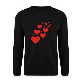 Heart, heart, love, Valentine, Valentine's Day, - Unisex Sweatshirt - black - Front - Alina (178cm) & Michal (187cm)
