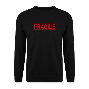 FRAGILE: für nicht zerbrechliche Menschen - Unisex Pullover - Schwarz - Vorne - Alina (178cm) & Michal (187cm)