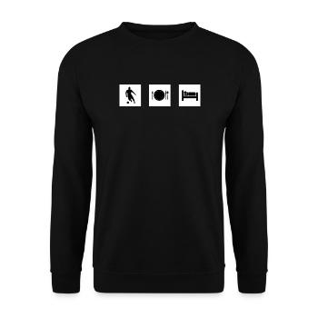 Design Thème Sport et Repas - Sweat-shirt Unisexe - noir - Devant - Alina (178cm) & Michal (187cm)