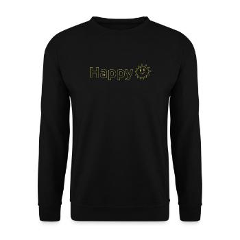 Happy - Unisex Pullover - Schwarz - Vorne - Alina (178cm) & Michal (187cm)