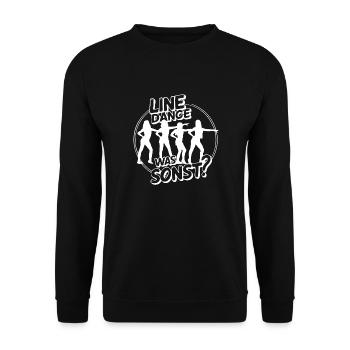 Line Dance was sonst? - Unisex Pullover - Schwarz - Vorne - Alina (178cm) & Michal (187cm)