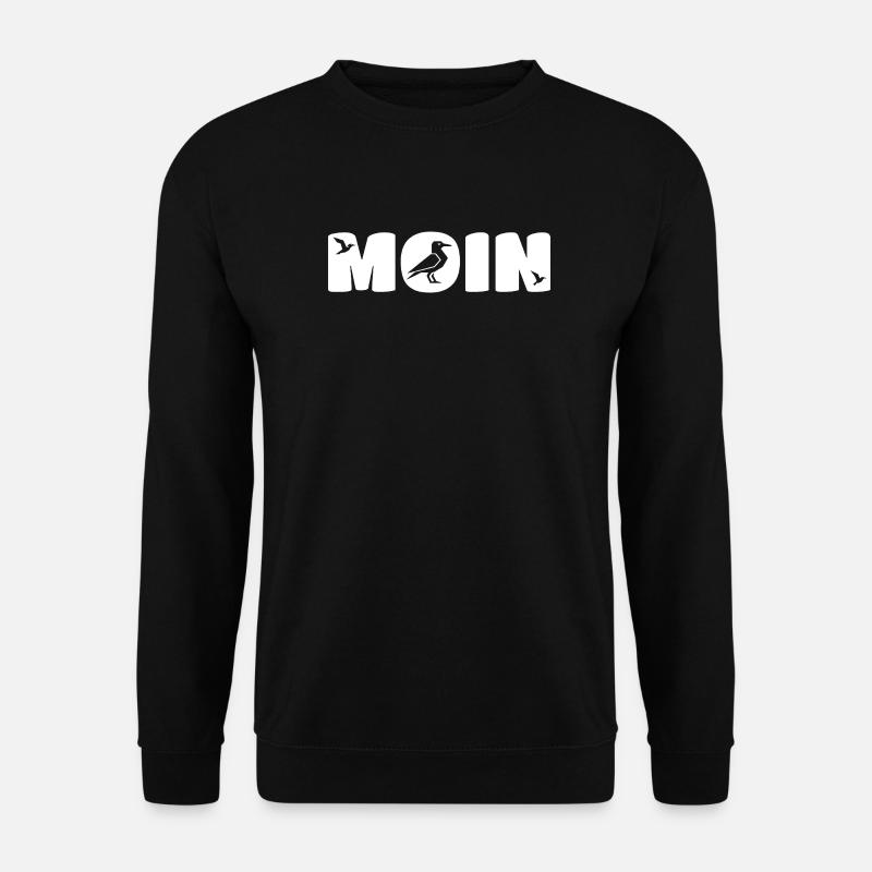 Moin Seagull Coastal Greeting - Maritime - Sweat-shirt Unisexe - noir
