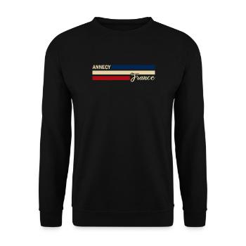 France - Annecy - France - Flag - Stripes - Unisex Sweatshirt - black - Front - Alina (178cm) & Michal (187cm)