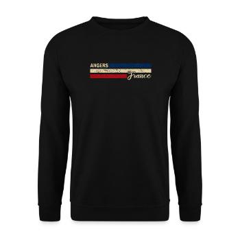 France - Angers - France - Flag - Stripes - Unisex Sweatshirt - black - Front - Alina (178cm) & Michal (187cm)