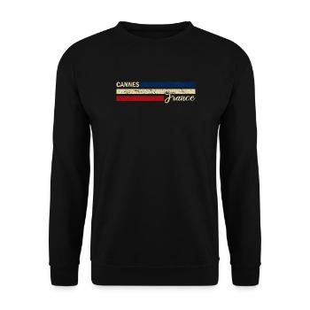 France - Cannes - France - Flag - Stripes - Unisex Sweatshirt - black - Front - Alina (178cm) & Michal (187cm)