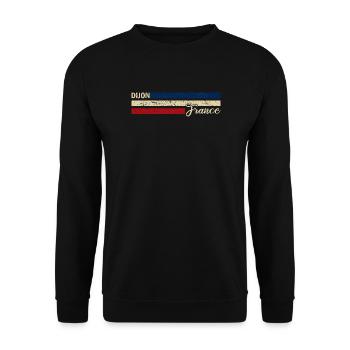 France - Dijon - Frankreich - Flagge - Streifen - Unisex Pullover - Schwarz - Vorne - Alina (178cm) & Michal (187cm)