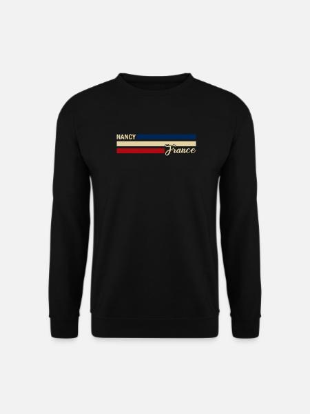 France - Nancy - France - Drapeau - Rayures - Sweat-shirt Unisexe - noir