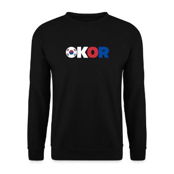 Korea - Unisex Sweatshirt - black - Front - Alina (178cm) & Michal (187cm)