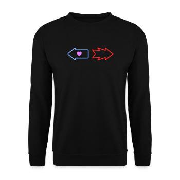 Arrows Direction Love Quarrel - Unisex Sweatshirt - black - Front - Alina (178cm) & Michal (187cm)
