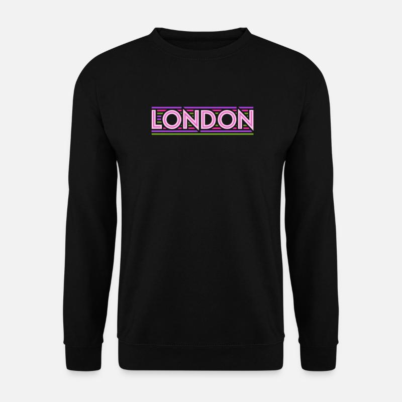 Londoner Neon-Typografielinien - Unisex Pullover - Schwarz