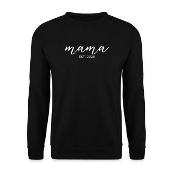 Mama Est. 2026 Schwangerschaftsanzeige - Unisex Pullover - Schwarz - Vorne - Alina (178cm) & Michal (187cm)