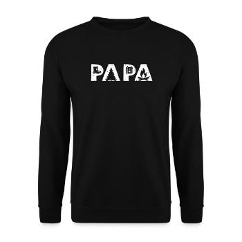 Camping Papa - Unisex Sweatshirt - black - Front - Alina (178cm) & Michal (187cm)