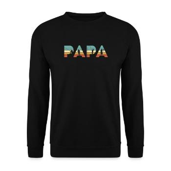 Papa Vintage Angel-Vater-Angler-Geschenk - Unisex Pullover - Schwarz - Vorne - Alina (178cm) & Michal (187cm)