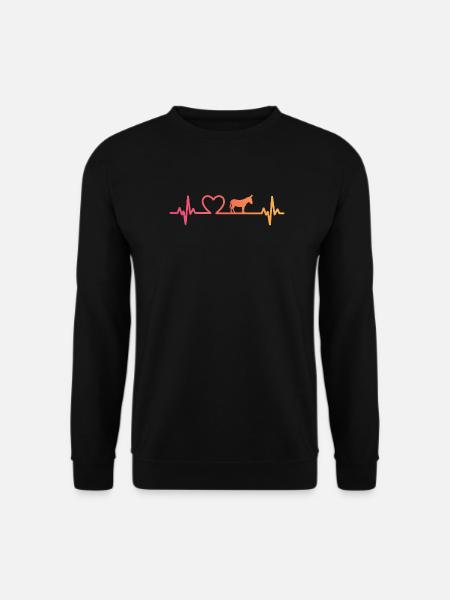 Esel Herzschlag Eselin - Unisex Pullover - Schwarz