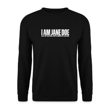 Ich bin Jane Doe: Kollektive Stimme - Unisex Pullover - Schwarz - Vorne - Alina (178cm) & Michal (187cm)