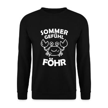 Sommergefühl Föhr Nordsee Nordseeinsel Krabbe - Unisex Pullover - Schwarz - Vorne - Alina (178cm) & Michal (187cm)