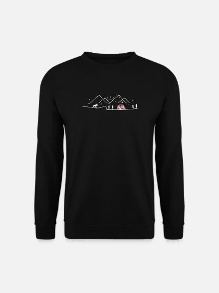 Norwegen Camping Wohnwagen Norway Design - Unisex Pullover - Schwarz