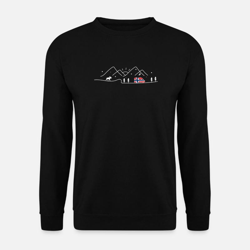 Norwegen Camping Kastenwagen Norway Design - Unisex Pullover - Schwarz