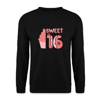 Sweet 16 - Unisex Pullover - Schwarz - Vorne - Alina (178cm) & Michal (187cm)