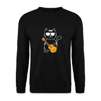 Western Guitare Guitariste Guitare Acoustique - Sweat-shirt Unisexe - noir - Devant - Alina (178cm) & Michal (187cm)