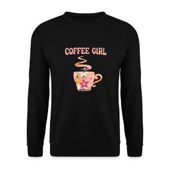 Coffee Coffee Drinker Coffee Lovers - Unisex Sweatshirt - black - Front - Alina (178cm) & Michal (187cm)