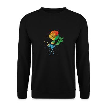 Rose Roses Rose Garden Gardener - Unisex Sweatshirt - black - Front - Alina (178cm) & Michal (187cm)