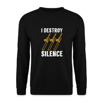 Trombone - Unisex Sweatshirt - black - Front - Alina (178cm) & Michal (187cm)