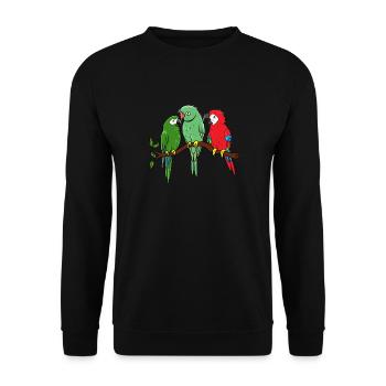 Perroquet - Sweat-shirt Unisexe - noir - Devant - Alina (178cm) & Michal (187cm)